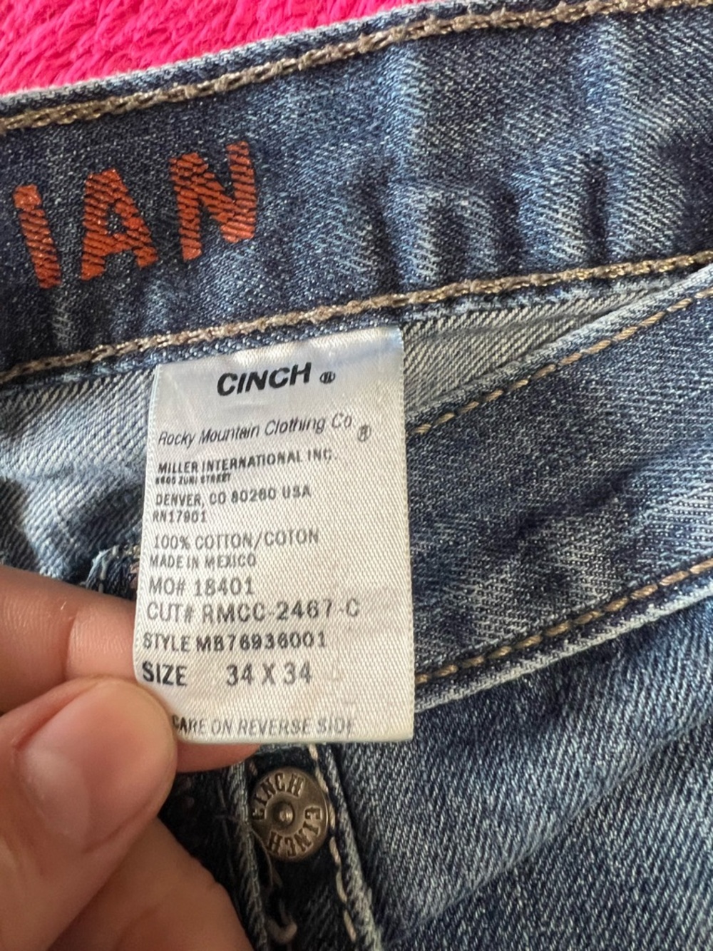 Cinch Men's Medium Blue Flare Jeans - Picture 3 of 6